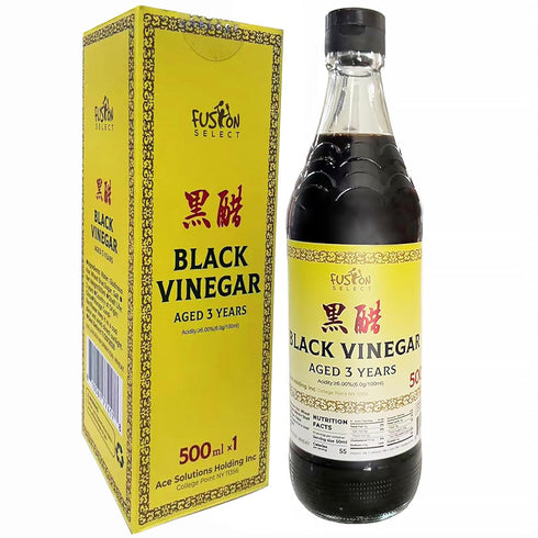 Fusion Select 500ml Chinese Black Vinegar - Authentic Chinkiang Black Vinegar for