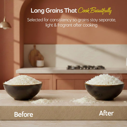 10 lb 4.5kg Golden Crown Indian White Basmati Rice - Naturally Aged - Gluten Free, Rich Aroma, Non Sticky & Extra Long