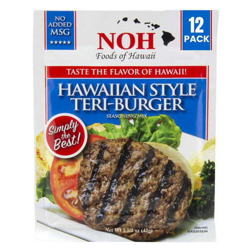 NOH Hawaiian Style Teri-Burger Seasoning Mix, 1.5 oz Packet (Pack of 12)