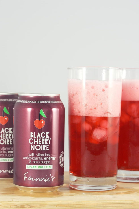 AmishTastes 12 Oz. 24) Frannies Sparkling Black Cherry Noire, Protected With High-Density Foam, (Case