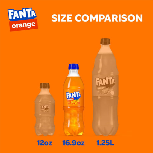 16.9 oz 6 Pack Fanta Orange Soda Soft Drink, fl Bottles