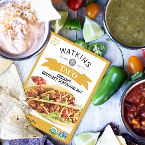 Watkins Organic Taco Gourmet Seasoning Mix, 1 oz Packets, 12 Count (Pack of 1)