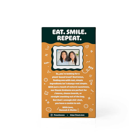Pack Family,6 Pack 5 Oz Must Love Classic Graham Crackers, Bulk - Low Sugar, Sweetened with Dates - Great for Pie