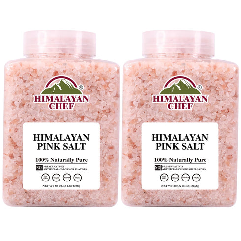 Himalayan Chef Coarse Salt for Grinder Refill, 5 lbs jar, Contains 84+