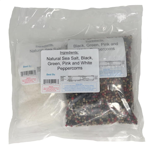 Packs YANKEETRADERS Rainbow Peppercorn Blend & Sea Salt for Mill Grinders