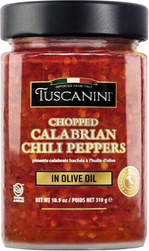Tuscanini Premium Chopped Calabrian Chili Peppers In Olive Oil, 9.2oz, Just 3