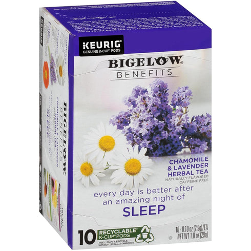 Bigelow Tea Benefits Sleep Chamomile & Lavender Herbal Caffeine Free Tea K-Cup