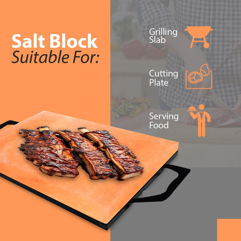 Generic 12x8x1.5 Himalayan Salt Block for Grilling, Cooking, Cutting, and Serving, Food Grade Rock Salt Plate