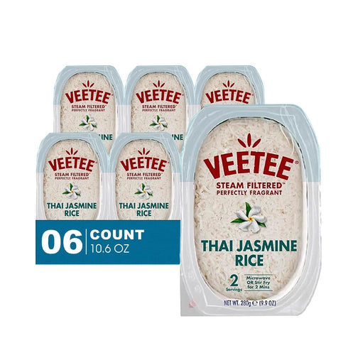 6-Pack 10.6 oz 1 Veetee - Lavinia Essentials Bundle: of Thai Jasmine Rice Steam Filtered, Microwaveable Tray + Utility