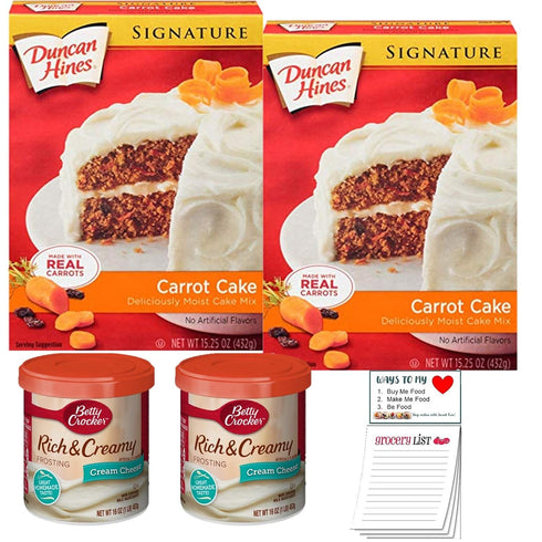 Snack Fun Carrot Cake Mix and Cream Cheese Frosting Bundle Pack of 2 Duncan