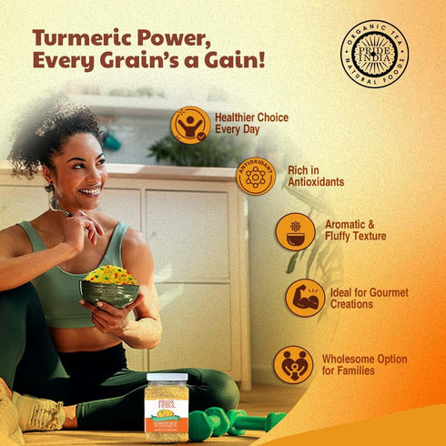 24 oz (680.3 Pride of India | Extra Long Basmati Rice with Minced Turmeric gm) | Naturally Aged Healthy Grain | Perfect