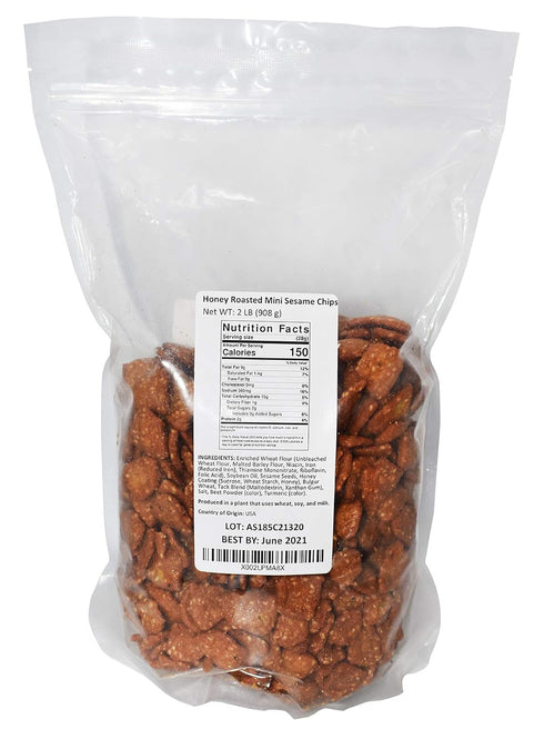 2 Lbs Anna and Sarah Honey Roasted Sesame Chips, Sesame Sticks in Resealable Bag