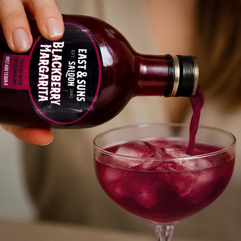 East & Suns Saloon BlackBerry Margarita Cocktail Mixer Infusion Bottle with Strainer Premium Drink Mixers for Cocktails