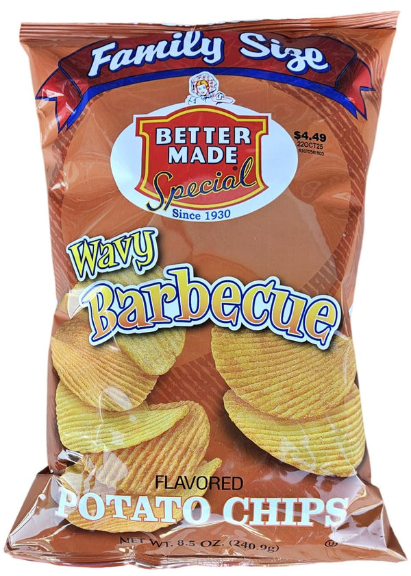 Better Made Special Wavy Barbecue Potato Chips, Family Size, 8.5 oz, Gluten