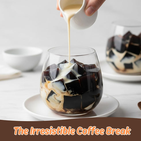 HeySweet 8 Counts 40oz+) Coffee Jelly Vegan, Gluten-Free, Halal, Dye-Free | Jel Dessert made with Natural Brown Sugar