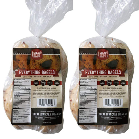 Great Low Carb Bread Co. 2 Pack Value: Everything Bagel,