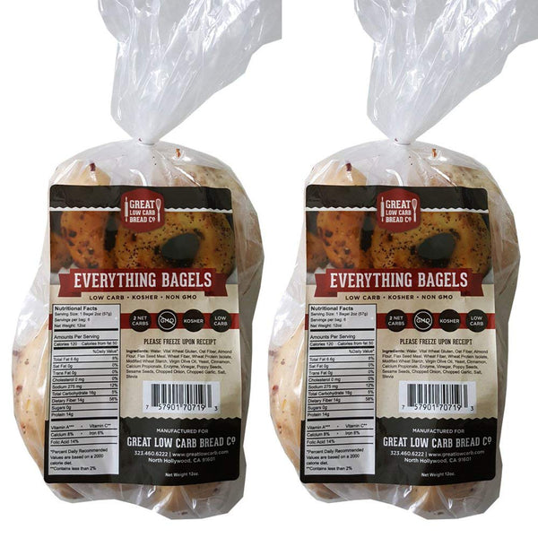 Great Low Carb Bread Co. 2 Pack Value: Everything Bagel,