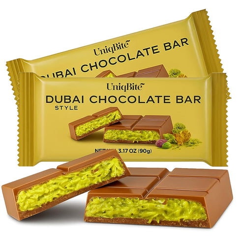 2 PACK Dubai Chocolate Bar Pistachio, 6.34 Oz, Milk Chocolate Bar with