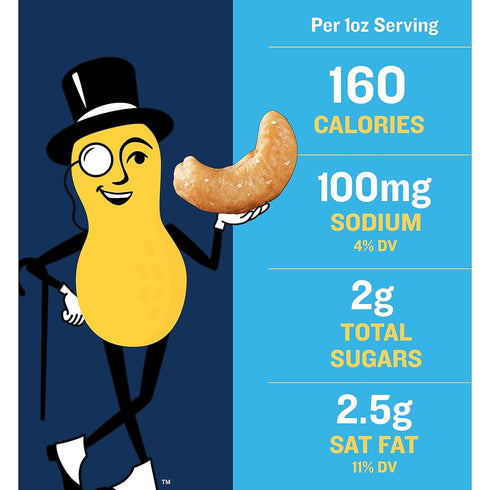 8oz (1 PLANTERS Salted Cashew Halves & Pieces, Party Snacks, Plant-Based Protein Canister)