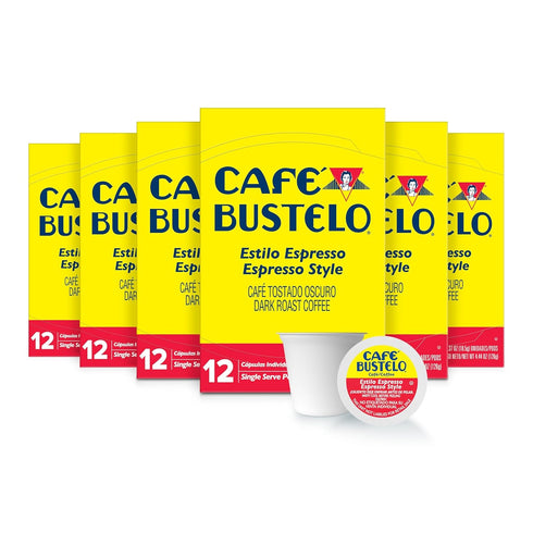 Caf Bustelo Espresso Style Dark Roast, Single Serve Coffee Pods, 12 Count