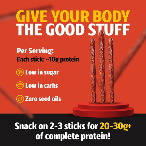 Pack Never-Frozen 16 Oz Long John Snacks Dried Salami Sticks - High Protein Smoked Meat Sticks Bulk - Handcrafted From