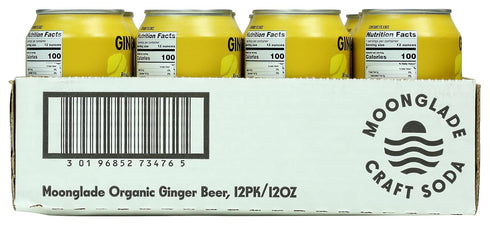 NEW! Moonglade Organic Ginger Beer, Small Batch, Craft Mixer, Non-Alcoholic, Fizzy, Spicy,