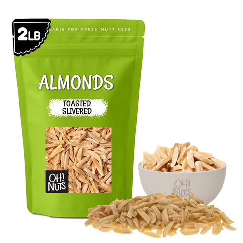Oh! Nuts Almonds Toasted Slivered - Raw - 100% Natural - 2