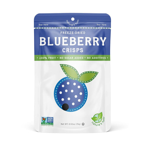 Pack 24 (0.53 oz Natures Turn Freeze-Dried Fruit Snacks, Strawberry and Blueberry Crisps, of Each)