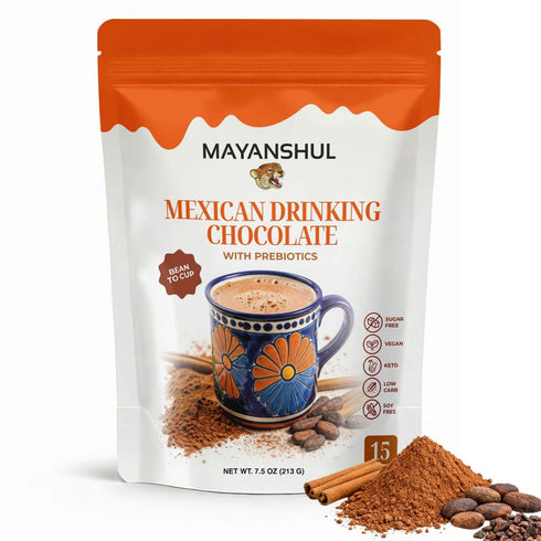 Mexican Drinking Chocolate Authentic Mexican Hot Chocolate, Real Cacao, Cane Sugar Free,