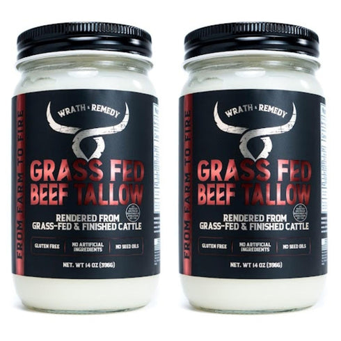 Beef Tallow for Cooking (14 oz Pack of 2) US-Made, 100% Grass-Fed
