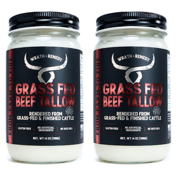 Beef Tallow for Cooking (14 oz Pack of 2) US-Made, 100% Grass-Fed