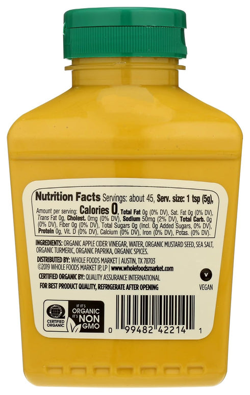 365 8 by Whole Foods Market, Organic Yellow Mustard, Ounce