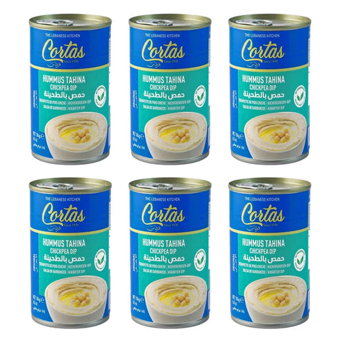 Cortas - Hummus Tahini, Chickpea Dip, 6.5 oz / 185g (Pack of 6),