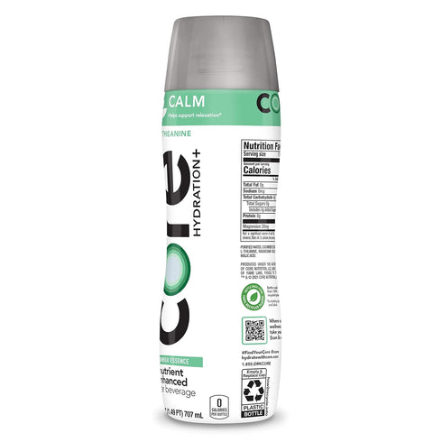 23.9 Oz (Pack 12) CORE Hydration+ Calm, Cucumber Essence Nutrient Enhanced Water with L-Theanine, Fl Bottle