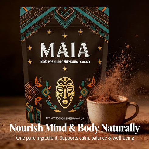 Wdvpue 100% Maia Ceremonial Cacao - Pure Natural, Enhanced with Flavanol, Theobromine, Magnesium & Natural Flavonoids