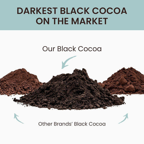 The Cocoa Trader Black Cocoa Powder for Baking, 1lb Darkest Dutch Processed Unsweetened Chocolate Flavor