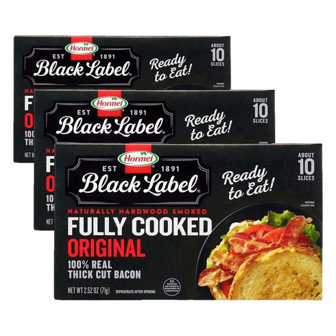 HORMEL BLACK LABEL Thick Cut, Fully Cooked Bacon for Ready to Eat