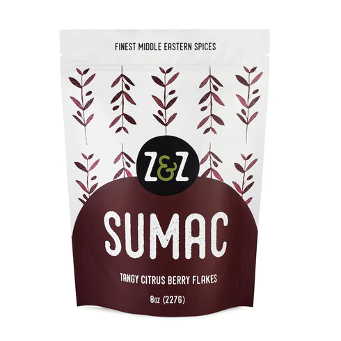 Sumac by Z&Z | 8 Oz Ground Sumac Spice from Fresh Tangy Citrus Berries, Authentic Turkish Seasoning for Marinades &