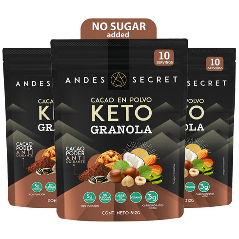 Andes Secret Cacao Granola - Almonds, Walnuts & Hazelnuts - Keto High