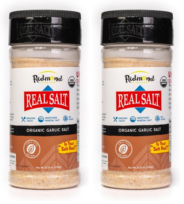 Redmond Real Sea Salt - Natural Unrefined Organic Gluten Free, Garlic Salt