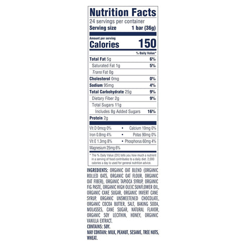 12g (24 Pack) Zbar - Chocolate Chip - Soft-Baked Energy Snack Bars - Non-GMO - Whole Grains - USDA Organic Granola Bars