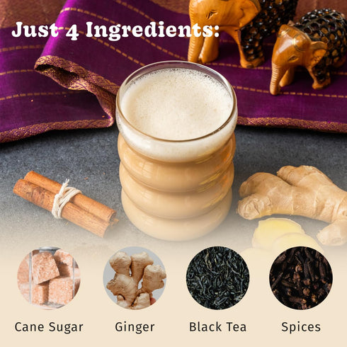 32oz (8 Bhakti Chai Tea Concentrate | Original, Organic Fresh Ginger, Black Tea, Sweetened, Spiced, Dairy-Free, Vegan