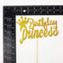 Happy Birthday Cake Topper for Princess Birthday Party Decorations, Double-faced Gold Glitter