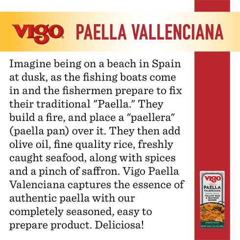 19 (Pack 6)) Vigo Authentic Paella Valenciana, Yellow Rice & Seafood Dinner, Spanish Recipe (Yellow Rice & Seafood