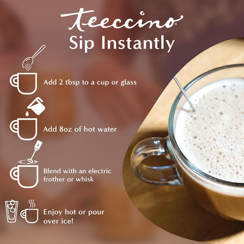 16 7.9 Miraculous Mushrooms Instant Adapt & Protect Herbal Latte By Teeccino servings - Creamy Oat & Coconut Latte