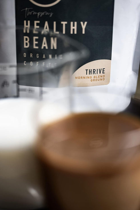 11oz Healthy Bean Coffee Thrive Morning Blend - Whole Bean Low Acid Coffee for Sensitive Stomach, Smooth and Rich