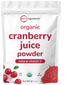 Sustainably US Grown, Organic Cranberry Juice Powder (Wild Cranberry Supplements Cold Pressed),