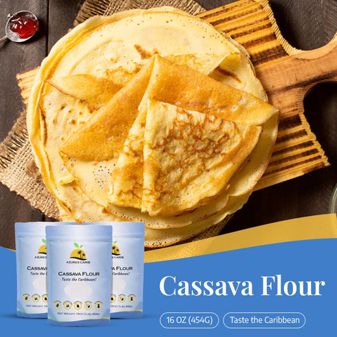 Azures Carib 1lb Cassava Flour Bag, Cassava Root Flour for Cooking & Baking, Gluten Free. Grain Free Flour, Dairy Free