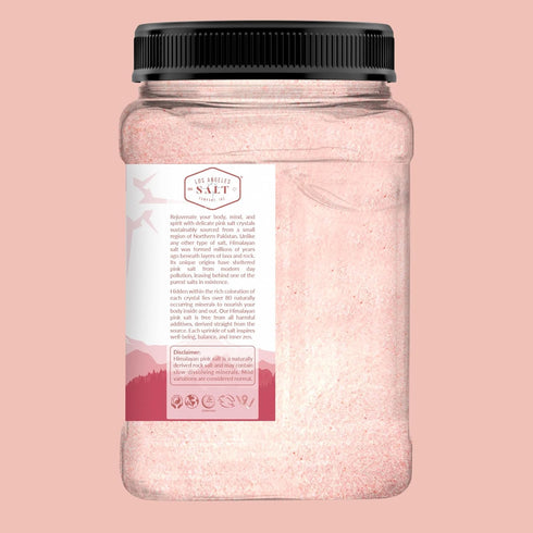 2.5 Lbs 100% 84 LA SALT CO Kashmir Pink Himalayan Salt Jar, X-Fine | Pure, Food Grade with Trace Minerals | Kosher