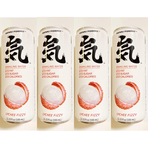 Generic 4 Cans Genki Forest Sparkling Water With Lychee Fizzy (11.15 Fl Oz
